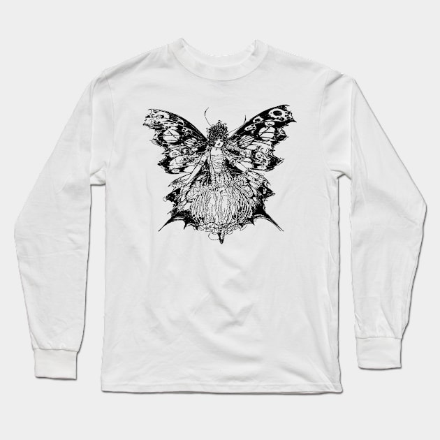 Cute Fairy Long Sleeve T-Shirt by Vintage Sketches